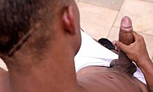 Enjoying a Big Black Cock on Home Balcony