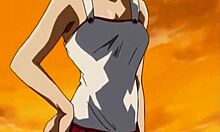 Lesbian teen delivers intense oral in anime