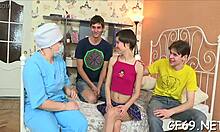 lucky chap plays with 2 young chicks, fuckin and blowin