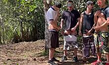 Muscular Black Men Dominate In The Woods With Soccer Friends