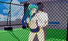 3D porn video with big tits and creampie action with Anime-themed background