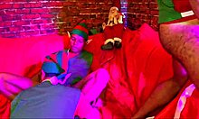 Elves enjoy orgy with old Noel after work