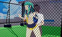 3D porn video with big tits and creampie action with Anime-themed background