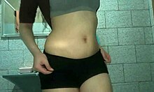 hiding in bathroom, i flashed my pussy again