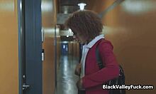 Tutoring Black Teen Coed in POV Blowjob Techniques