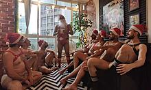 Secret Friend Bangs Bareback in Orgy with Santa Claus.