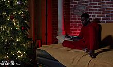 Christmas creampie with monster cock and muscular bodybuilder