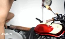 Motorcycle sex with Colombian stud pounding hard in wild anal action