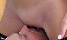 Damn, wife loves husband licking her pussy in close-up action!