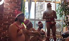 Secret Friend Bangs Bareback in Orgy with Santa Claus.