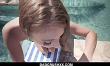 Perfect teen from Europe gets a sticky hot facial after wild action.