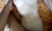 trying a new position with her tight pink vagina