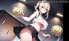 hot anime cheerleader motivating you transparent cloth with pussy masturbation asmr sound
