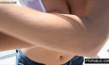 18yo Big Tits Flashing on Public Bridge