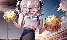 hot anime cheerleader motivating you transparent cloth with pussy masturbation asmr sound