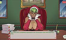 naughty elf surprises sexy santa wife in xmas hentai game