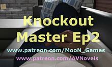 In Knockout Master 2, the brunette rides cock bent over in cowgirl position with big tits