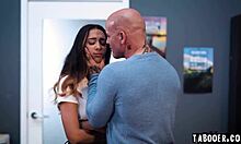 poor hesitant teen kiarra kai, can you handle your evil stepdad derrick pierce?