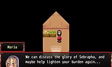 The nun gets her first blowjob and facial in this harem hentai