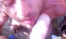 Man Performs Outdoor Blowjobs on Multiple Big Dicks Receiving Cumshots