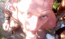 Man Performs Outdoor Blowjobs on Multiple Big Dicks Receiving Cumshots