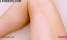 Blonde teen massage turns to cum and anal on sofa