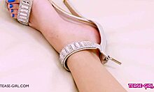 Blonde teen massage turns to cum and anal on sofa