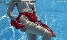 swimming pool got hot with mimi cica dressed sexy, oops