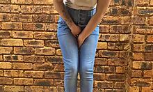 tattooed slut pissing messy indoors and outdoors, naked or clothed