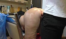 Stepmom Planned Lunch but Stepson Surprised with Ass Action. Kitchen Turns Wild!