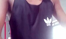 two young guys exchange looks at gym then black guy fucks unknown girl cumming inside