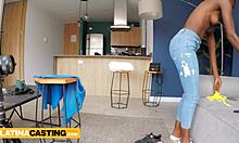 i'm a skinny black latina who didn't expect this anal casting, wow