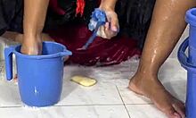 Damn! Cute Girl in Bathroom Shower Fingering Pussy Hard!