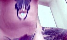 Busty MILF stuffs her tight pussy with panties on webcam!