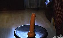 hot woman rides her dildo in sensual cowgirl after work, feeling so horny 😈