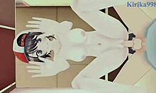 Oozora Subaru and Nakiri Ayame have intense sex! He creampies her big tits in this hentai.