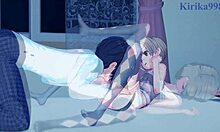 Watch Koume and Hinako in intense sex from Idolmaster.