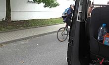 Alluring blonde PICKED-UP and DRILLED HARD in a public van