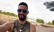 Big Cock Stud Jerking Off On Public Trail 😏