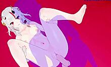 Oozora Subaru and Nakiri Ayame have intense sex! He creampies her big tits in this hentai.