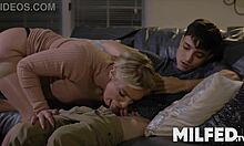 Fat Milf Mom In Law Seduces Young Boyfriend With Big Boobs And Ass. She Gives Him A Blowjob And Cheats.