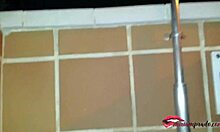 Young girl gives intense blowjob in public pool