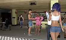 Nasty city hentai game episode two features strip poker and gloryhole footjob