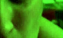 Amateur Luna with tattoos and pierced nipples gives blowjob to old man