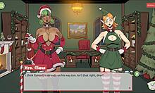 Femboy Surprises Santa Elf with Cumshot