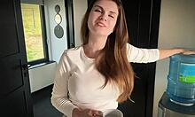 stepson catches huge stepmother’s boner in the office during dirty roleplay session