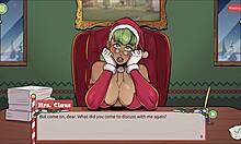 Femboy Surprises Santa Elf with Cumshot