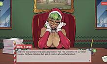 Femboy Surprises Santa Elf with Cumshot