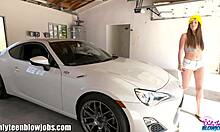 jenny jay gives petite blowjob and gets facial