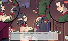 Femboy Surprises Santa Elf with Cumshot